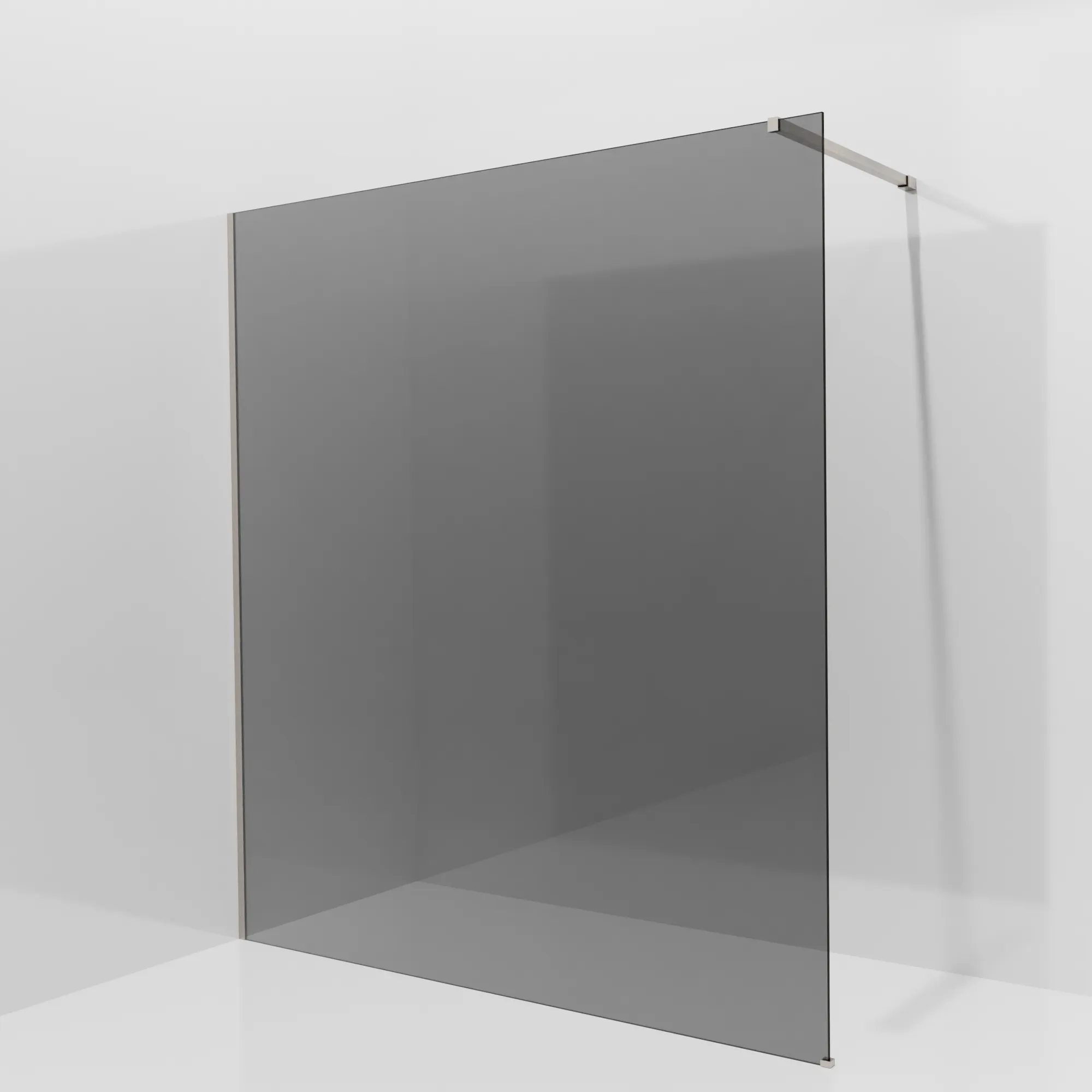 Balmani Modular douche à l'italienne: 180 x 200 cm, Verre fumé, Profil Brushed CoolMetal