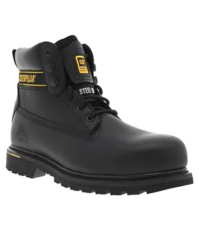 Boots montantes Caterpillar Holton en cuir noir et coque en acier