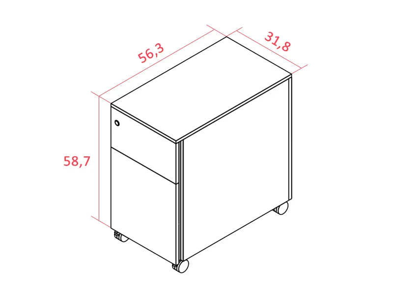 Caisson mobile 2 tiroirs DS SLIM Denomics - Denomics