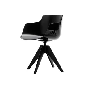 Chaise     FLOW SLIM pied VN acier Noir           MDF