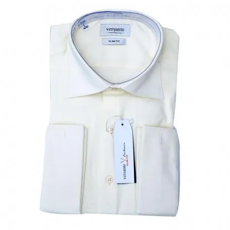 Chemise homme slim fit crème – Élégance décontractée – CHM1044