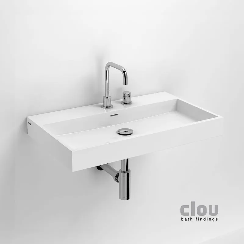 clou Wash Me lavabo, avec 3 points d'amorçage, sans bonde, marbre minéral. À suspendre ou à poser: CL/02.26032