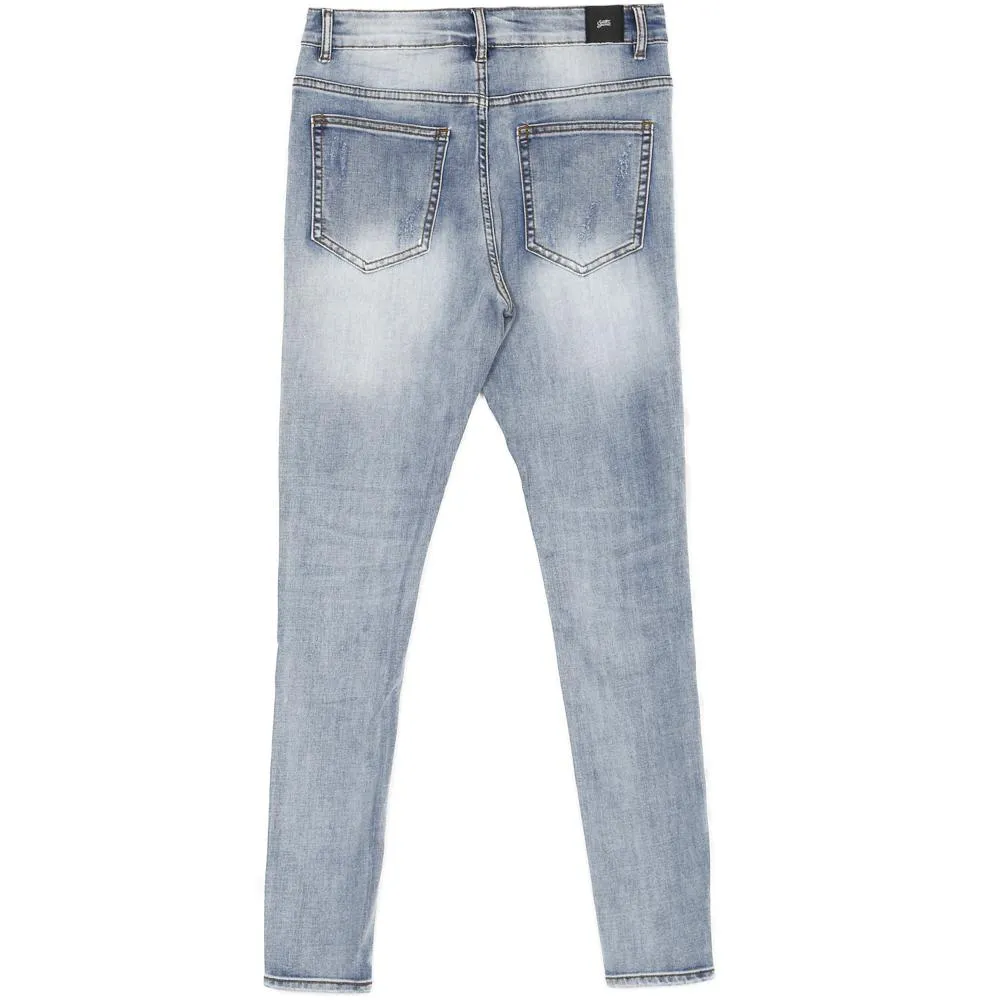Jean empiècements destroy bleu