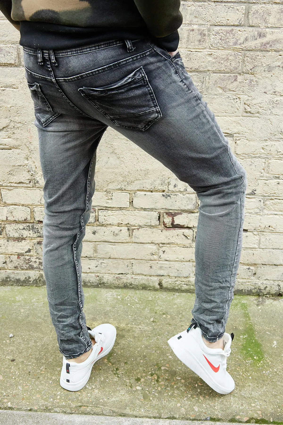 Jean gris homme fashion