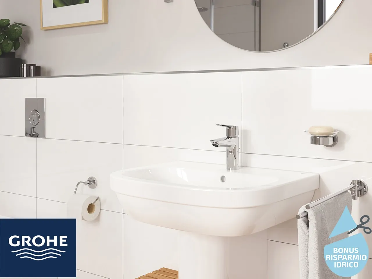 Mitigeur de lavabo Grohe® Start 2021 S monocommande économie d’eau chrome 