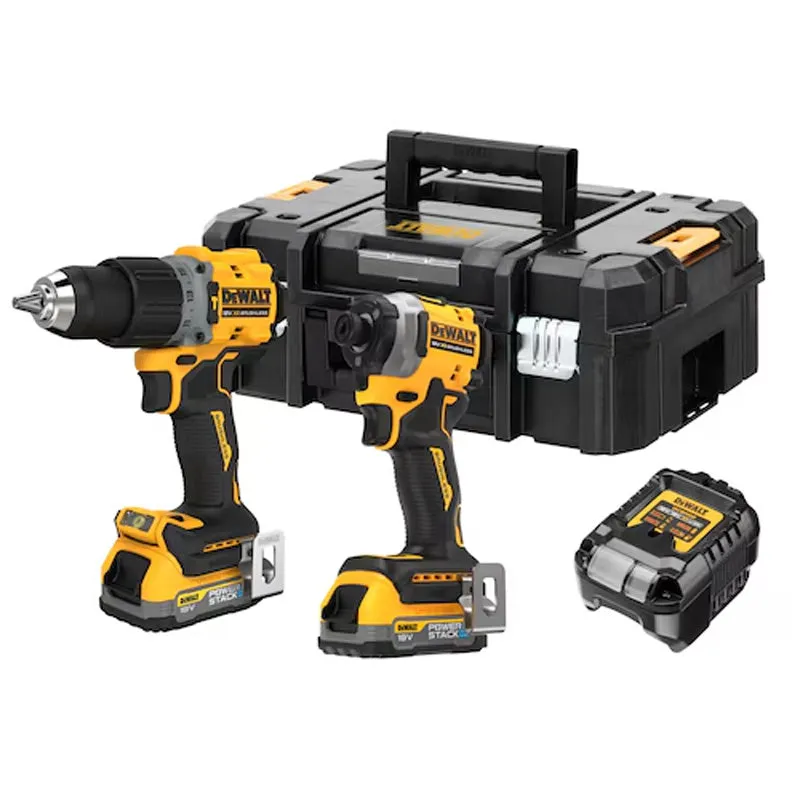 Pack 2 outils 18V DEWALT DCK2050E2T-QW : perceuse DCD805 et boulonneuse DCF850 Brushless avec coffret et 2 batteries 1,7 Ah POWE