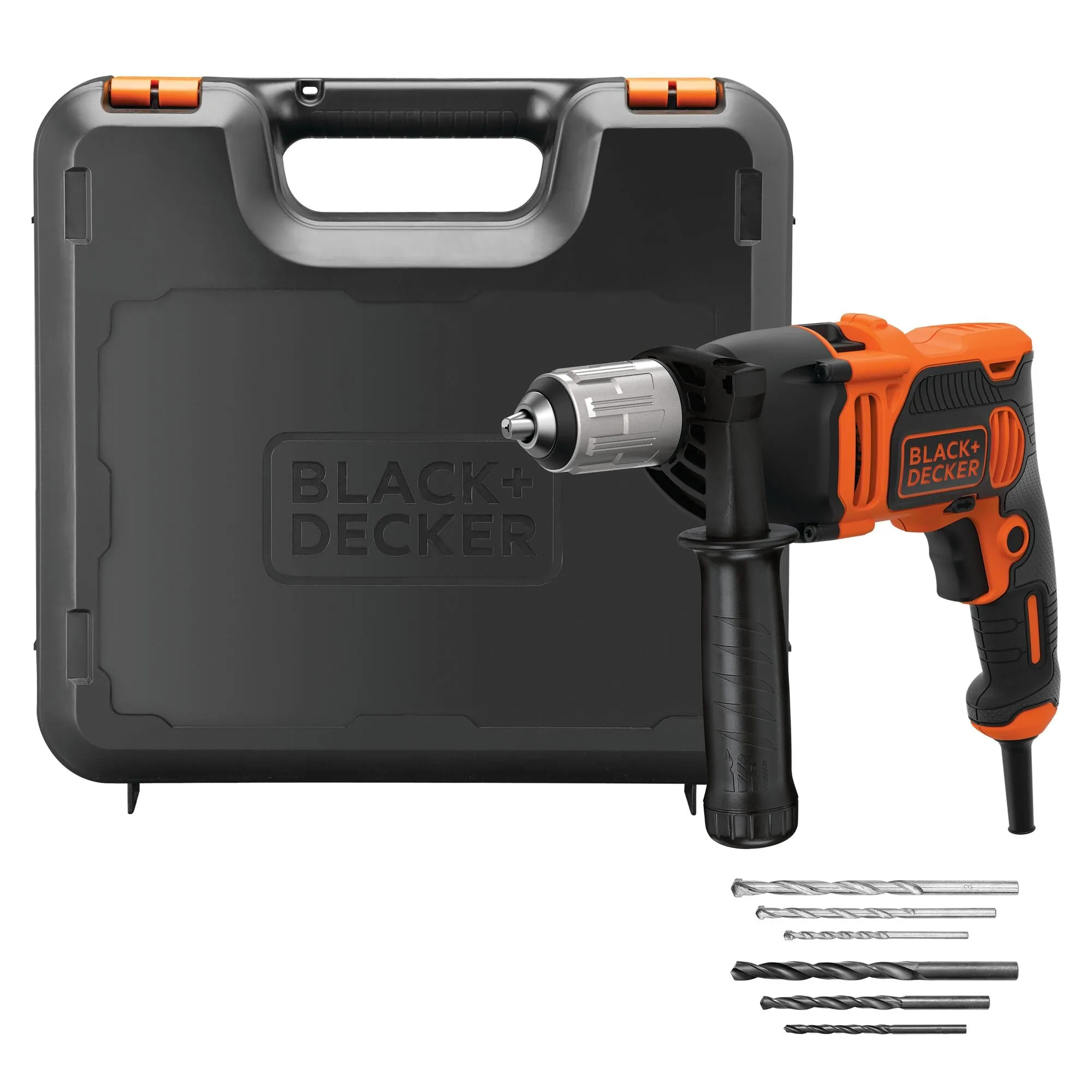 Perceuse à percussion filaire - 850W - 54 400 cps/min - 6 accessoires - Livrée en coffret BLACK+DECKER BEH850K-QS