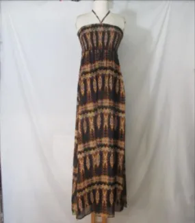 RF67 - Robe longue à motifs ethnique - Flame - Taille 38