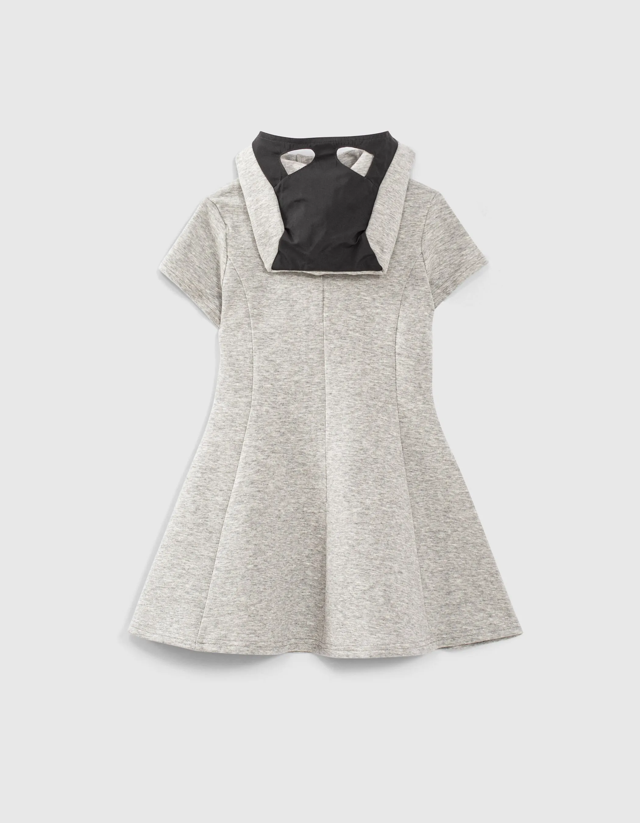 Robe gris chiné IKKS - CATWOMAN à capuche-masque fille