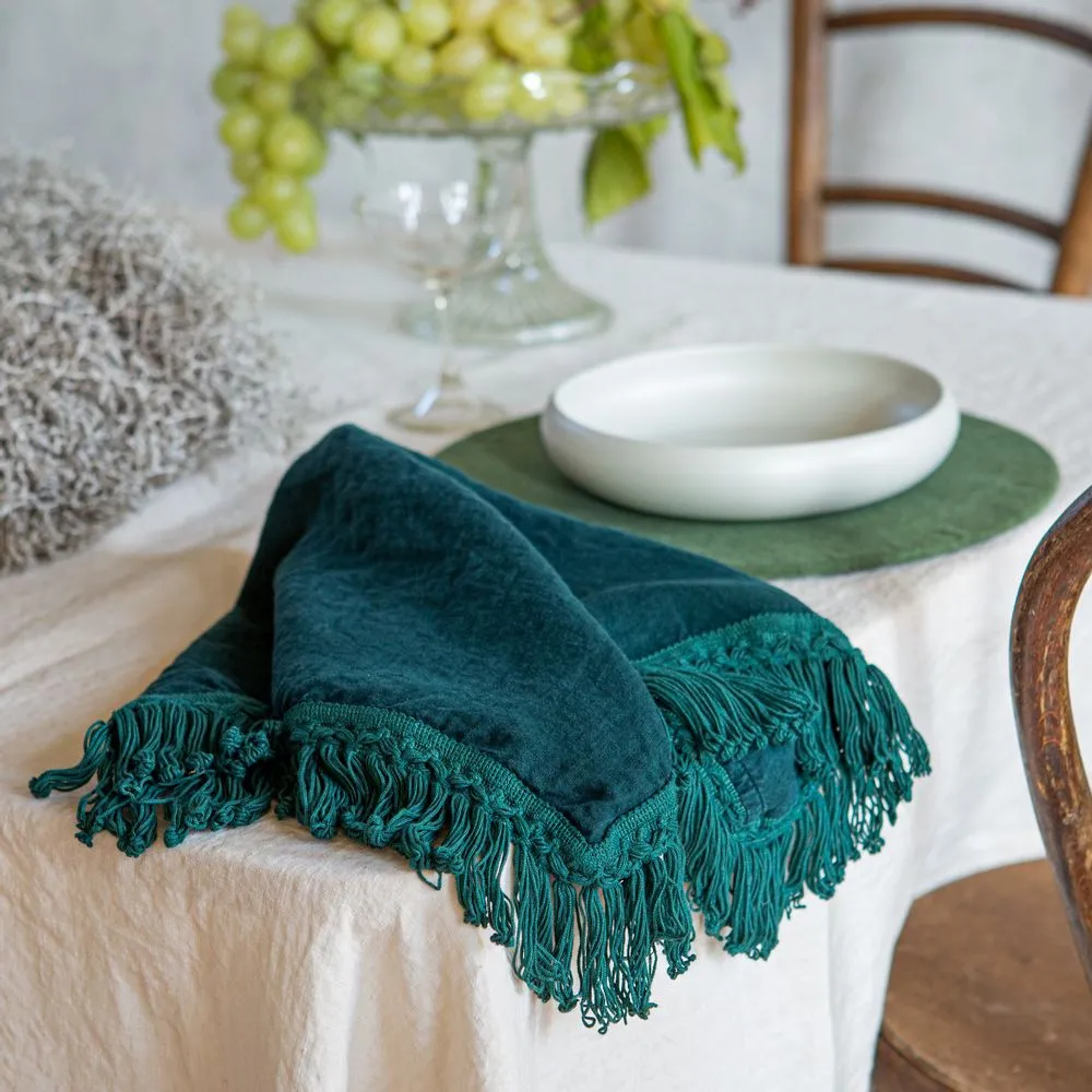 Serviette à longues franges