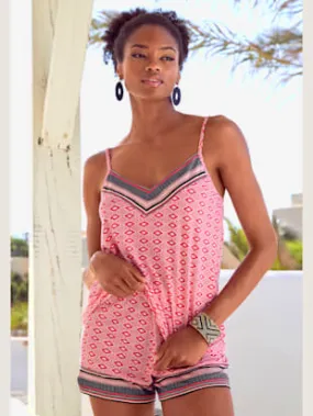Short de nuit short avec motif ethnique