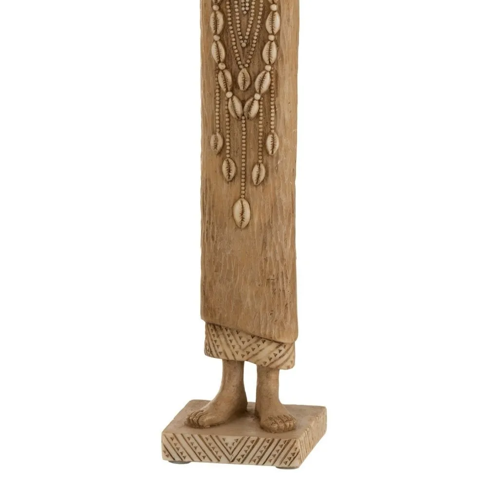 Statue ethnique résine Africain Tshwane Marron Clair