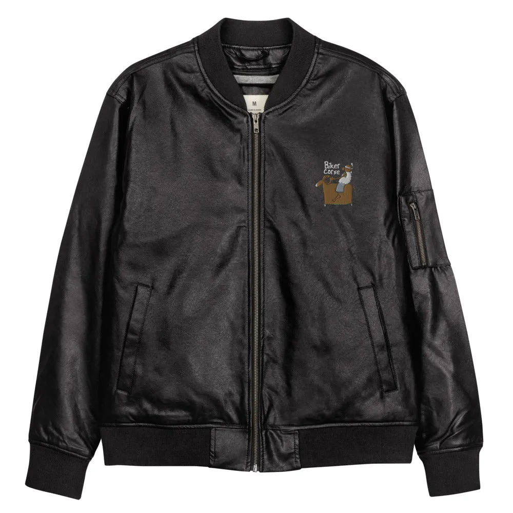 Veste Bomber en cuir Biker Corse